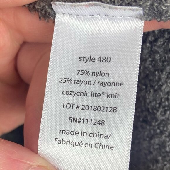 Barefoot Dreams Cozy Fleece Hooded Cardigan Grey Size XS / Small‎ Sweater Knit S - Picture 8 of 12